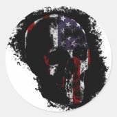 PATRIOT SKULL-kleur Ronde Sticker (Voorkant)