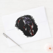 PATRIOT SKULL-kleur Ronde Sticker (Envelop)