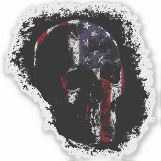 PATRIOT SKULL-kleur Sticker (Voorkant)