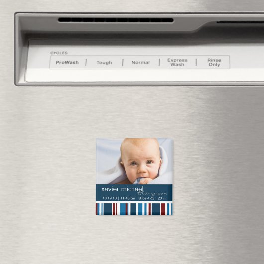 Patriot Stripes Baby Jongen Fotomagneet Magneet (Insitu (Vaatwasser))