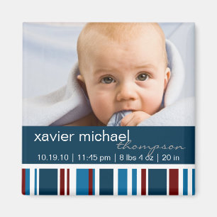 Patriot Stripes Baby Jongen Fotomagneet Magneet