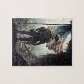 Patriot US Soldaat Guating the Flag Legpuzzel (Horizontaal)