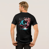 Patriot USA Flag Welder Striking An Arc Mannen Tri-Blend Shirt (Achterkant volledig)