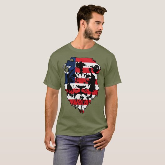 PATRIOT VLAG ROOD WIT EN BLAUW T-SHIRT (Voorkant volledig)