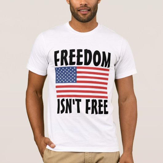 PATRIOT, VRIJHEID IS NIET VRIJ T-SHIRTS (Voorkant)