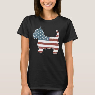 Patriot Westie Dog Westie Silhouette T-shirt