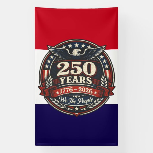 Patriotic 250th Anniversary Emblem  Spandoek (Verticaal)