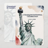 Patriotic 250th Anniversary Liberty Invitation Kaart (Voorkant / Achterkant)