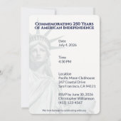 Patriotic 250th Anniversary Liberty Invitation Kaart (Achterkant)