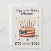 Patriotic 250th USA Birthday Celebration Invite (Voorkant)