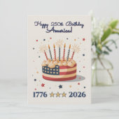 Patriotic 250th USA Birthday Celebration Invite (Staand voorkant)