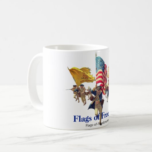 Patriotic "3 Flags of Freedom" Coffee Mug Koffiemok (Voorkant links)