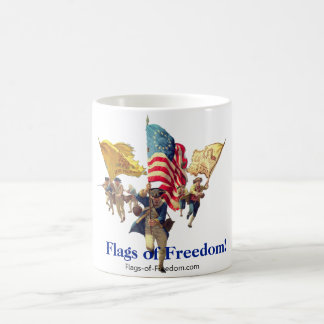 Patriotic "3 Flags of Freedom" Coffee Mug Koffiemok
