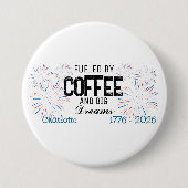 Patriotic 4th of July Custom Name Ronde Button 7,6 Cm (Voorkant)