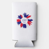 Patriotic 4th of July Floral Bbq 250 Anniversary  Seltzer Blikjeskoeler (Achterkant)