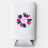 Patriotic 4th of July Floral Bbq 250 Anniversary  Seltzer Blikjeskoeler (Voorkant)
