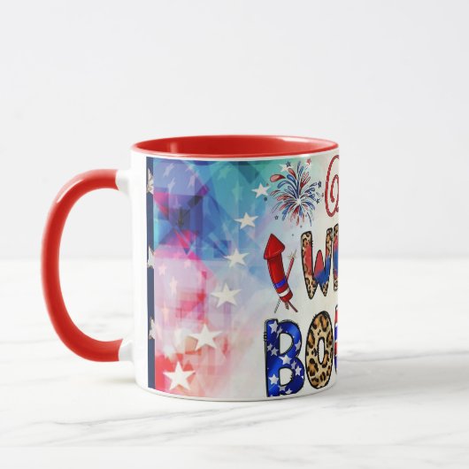Patriotic 4th of July Mug USA Independence Day Mok (Links)