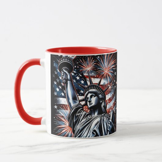 Patriotic 4th of July Mug USA Independence Day Mok (Links)