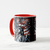 Patriotic 4th of July Mug USA Independence Day Mok (Voorkant links)
