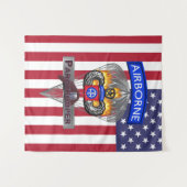 Patriotic 82nd Airborne Division Silver Chute Wandkleed (Voorkant (horizontaal))