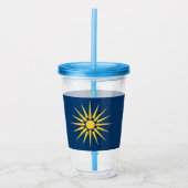 Patriotic Acrylic Tumbler with flag of Macedonia Acryl Drinkbeker (Voorkant)