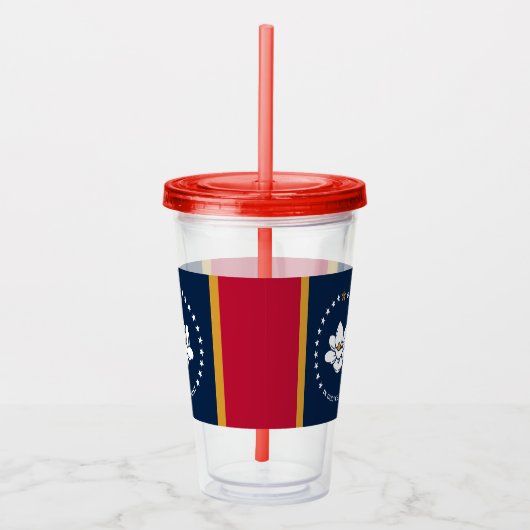 Patriotic Acrylic Tumbler with flag of Mississippi Acryl Drinkbeker (Rechts)