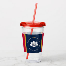 Patriotic Acrylic Tumbler with flag of Mississippi Acryl Drinkbeker