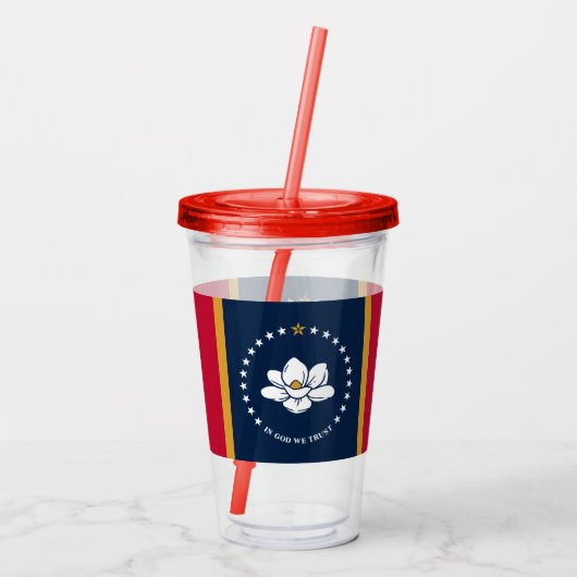 Patriotic Acrylic Tumbler with flag of Mississippi Acryl Drinkbeker (Achterkant)