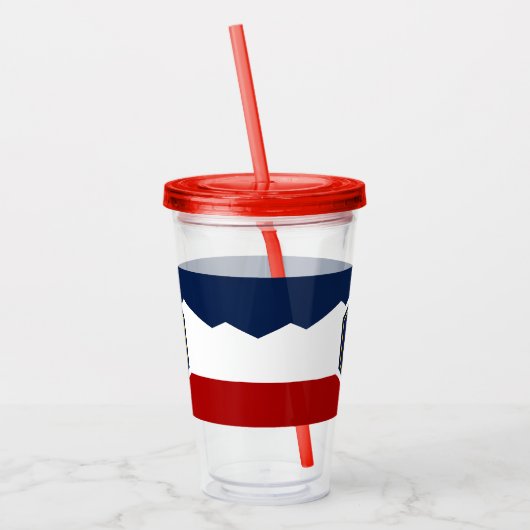 Patriotic Acrylic Tumbler with flag of Utah, USA Acryl Drinkbeker (Links)