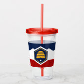 Patriotic Acrylic Tumbler with flag of Utah, USA Acryl Drinkbeker (Voorkant)