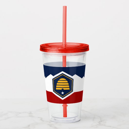 Patriotic Acrylic Tumbler with flag of Utah, USA Acryl Drinkbeker (Voorkant)