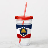Patriotic Acrylic Tumbler with flag of Utah, USA Acryl Drinkbeker (Achterkant)