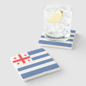 Patriotic Adjara Flag Stenen Onderzetter (Zijkant)
