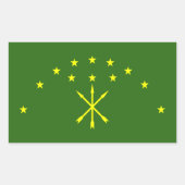 Patriotic Adygea Flag Rechthoekige Sticker (Voorkant)