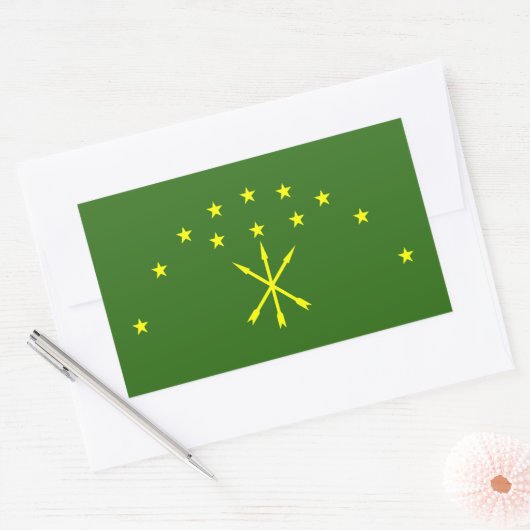 Patriotic Adygea Flag Rechthoekige Sticker (Envelop)