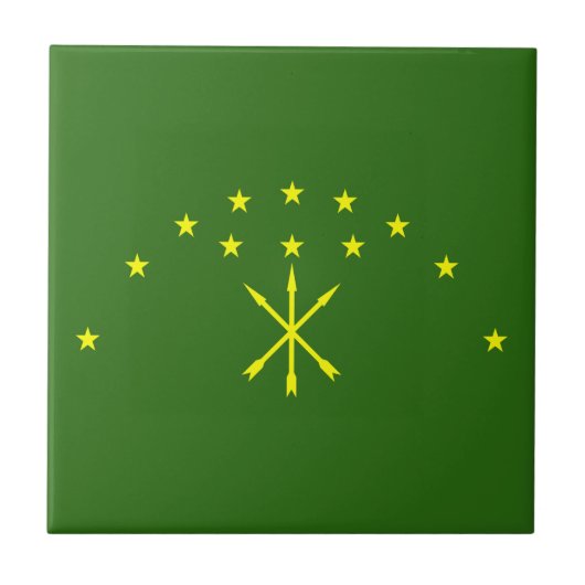 Patriotic Adygea Flag Tegeltje (Voorkant)