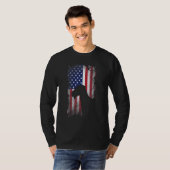 Patriotic Airedale Terrier American Flag Cool Dog T-shirt (Voorkant volledig)