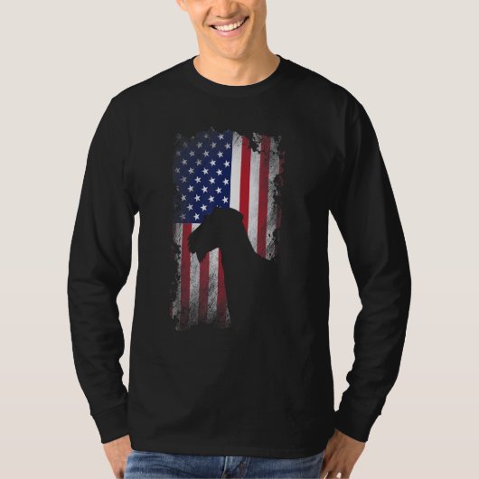 Patriotic Airedale Terrier American Flag Cool Dog T-shirt (Voorkant)