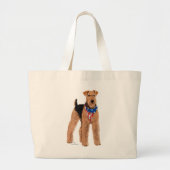 Patriotic Airedale Terrier Grote Tote Bag (Voorkant)