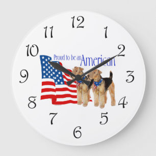 Patriotic Airedale Terriers Grote Klok