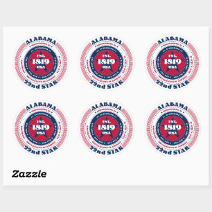 Patriotic Alabama Circle Design Sticker
