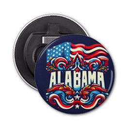 Patriotic Alabama decoratieve flesopener Button Flesopener