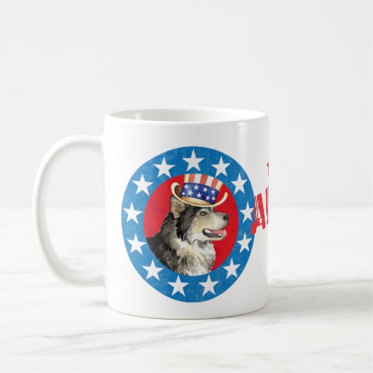 Patriotic Alaskan Malemute Koffiemok (Links)