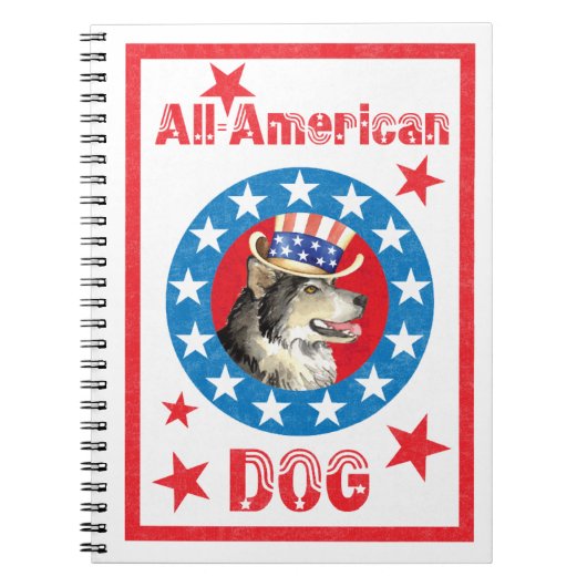 Patriotic Alaskan Malemute Notitieboek (Voorkant)