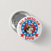 Patriotic Alaskan Malemute Ronde Button 3,2 Cm (Voorkant /achterkant)