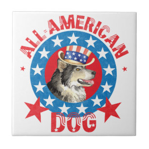 Patriotic Alaskan Malemute Tegeltje
