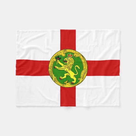 Patriotic Alderney Flag Fleece Deken (Voorkant (Horizontaal))