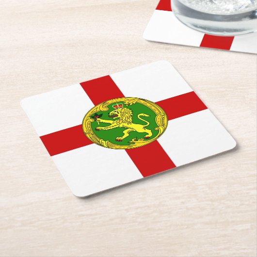 Patriotic Alderney Flag Kartonnen Onderzetters (Schuin)