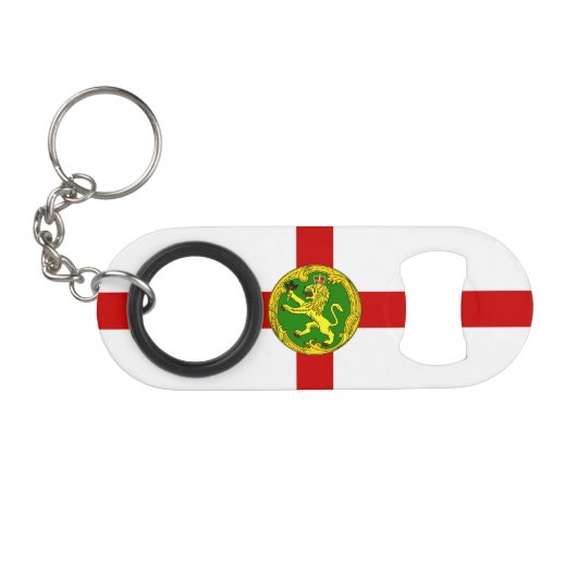 Patriotic Alderney Flag Mini Flessenopener (Voorkant (Horizontaal))