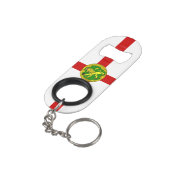 Patriotic Alderney Flag Mini Flessenopener (Achterkant Gekanteld)